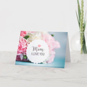 Cartão Flores rosa do Feliz dia de as mães da ventoinha 