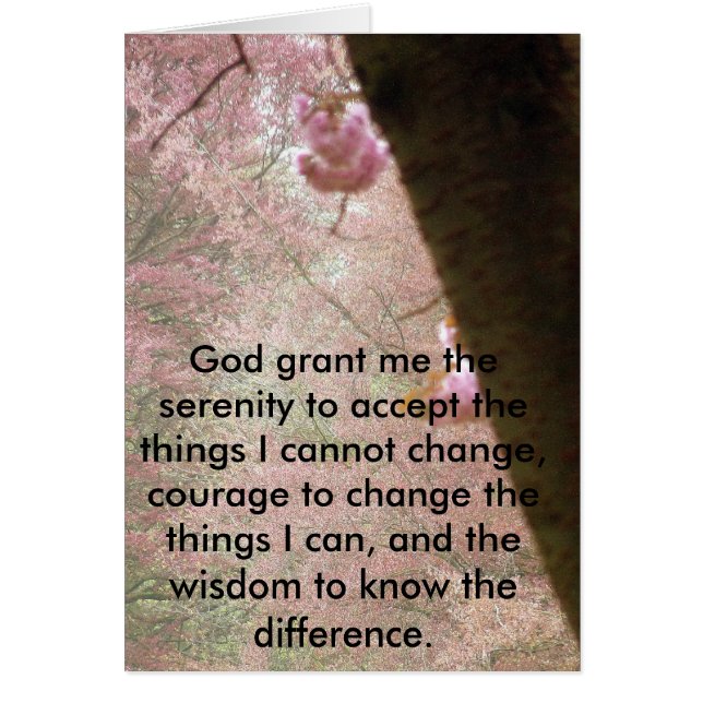 Cartão Flores Rosa E Serenidade Versos (Frente)