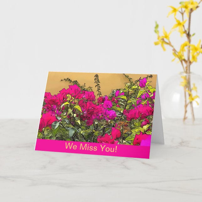 Cartão Flores Rosa Quente - Curaçao (Flor Amarela)