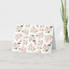 Cartão Flores Rosa, Rosas Rosa, Flores De Aquarelas