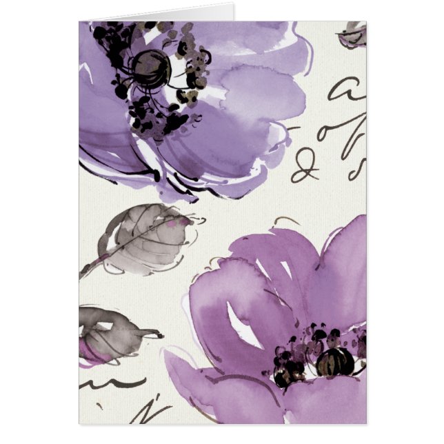 Cartão Flores roxas (Frente)