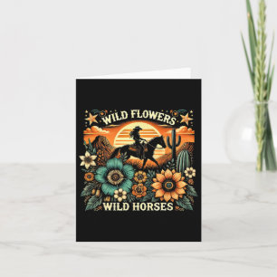 Cartão Flores Selvagens de Cavalos Soltos - Ho Selvagem