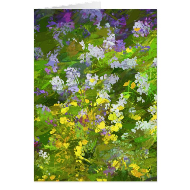 Cartão Flores Selvagens Impasto - Arte Flor Original (Frente)