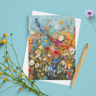 Cartão Flores Silvestres Aniversário ou Qualquer Ocasião