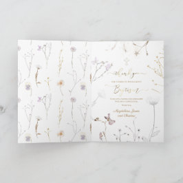 Cartão flores silvestres Baptism obrigado você para vir