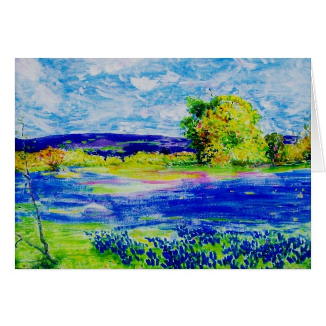 Cartão flores silvestres de bluebonnet (Frente Horizontal)