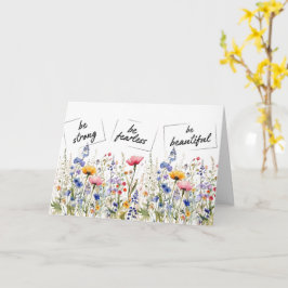 Cartão Flores Silvestres e Palavras Inspiradoras