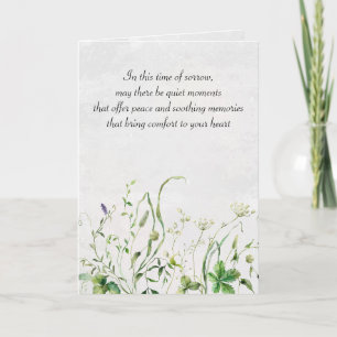 Cartão Flores Silvestres em Aquarela para Condenências
