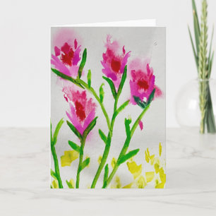 Cartão Flores Suaves – Saudações Florais em Aquarela Suav