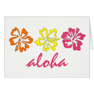 Cartão Flores Tropicais de Hibiscus Island do Havaí ALOHA