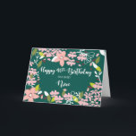 Cartão Flores Verde Niece aniversário de 40 anos<br><div class="desc">O dia em que sua sobrinha faz quarenta anos merece um tipo especial de celebração. Junte-se à diversão do dia e dê-lhe esta carta para cumprimentá-la com um aniversário de 40 anos feliz e fazê-la sentir que a vida começa aos quarenta.</div>
