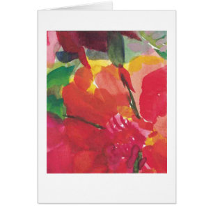 Cartão Flores, vermelho, amarelo, cor-de-rosa