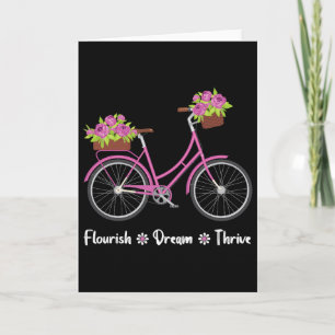 Cartão Florescer Sonho Prosperar Floral Bicicleta Subtil