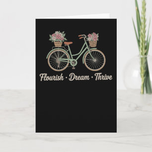 Cartão Florescer Sonho Prosperar Floral Bike Trump Sutil