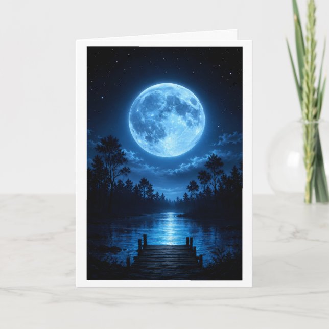 Cartão Floresta Celestial Iluminada pela Lua Estética (Frente)