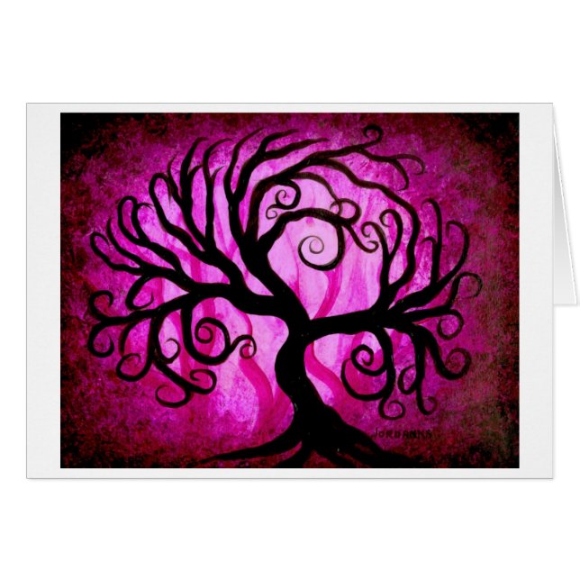 Cartão Floresta cor-de-rosa (Frente Horizontal)