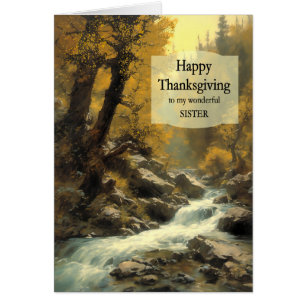 Cartão Floresta de Ação de Graças e Stream