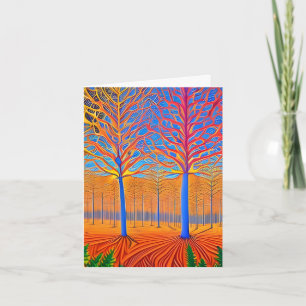 Cartão Floresta de Arte Moderna e Atormentada