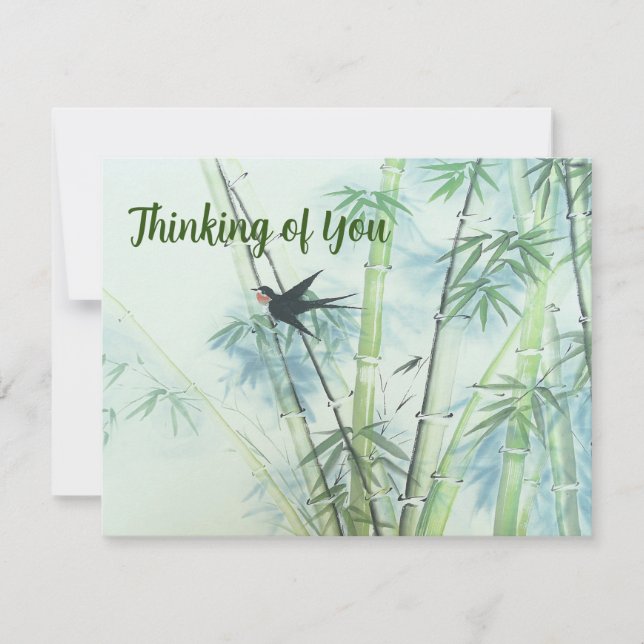 Cartão Floresta de Bambu - verde (Frente)