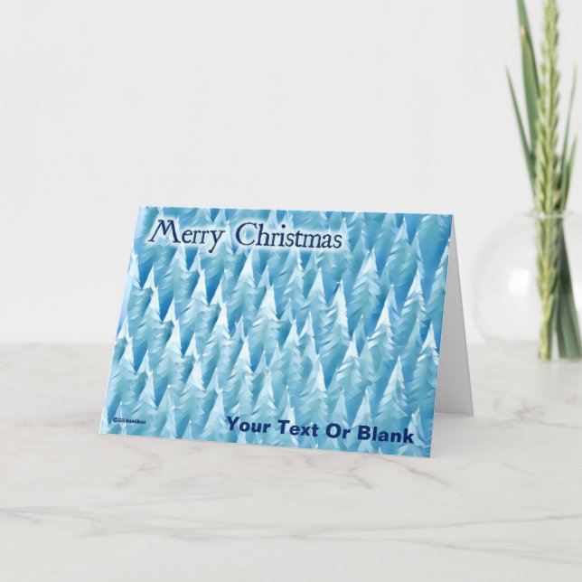 Cartão Floresta Fractal Azul - Natal (Frente)