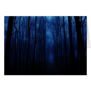 Cartão Floresta profunda azul