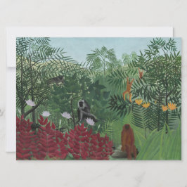 Cartão Floresta Tropical com Macacos e Cobra (Rousseau)