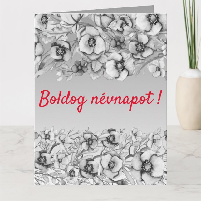 Cartão Florestas cinzas - Dia do nome húngaro (Frente)