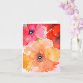 Cartão Florestas de Aquarelas Vermelhas e Ouros