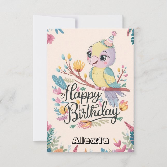 Cartão Florestas Simples - Parrot Digital Birday (Frente)