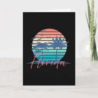 Cartão Florida Vibrações de Verão Vintage Praia Pôr do So