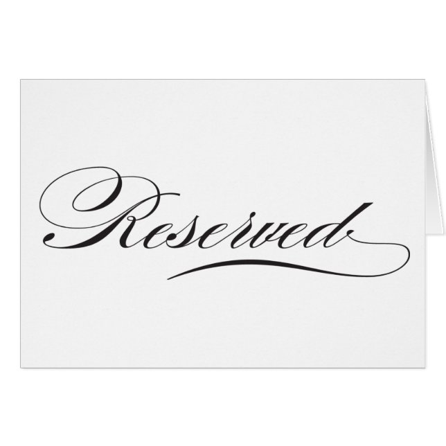 Cartão Flourish Reserved Reception Sign (Frente horizontal)