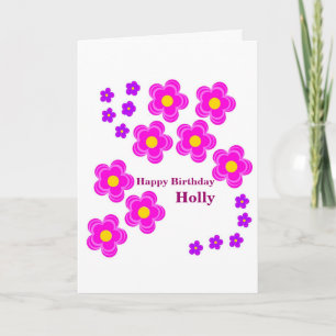 Cartão Flower Birthday card, personalize for her