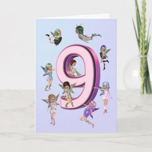 Cartão Flower fairies 9th birthday card