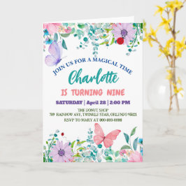 Cartão Flower floral da Bolinhas de Ladybug