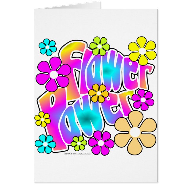 Cartão Flower power (Frente)