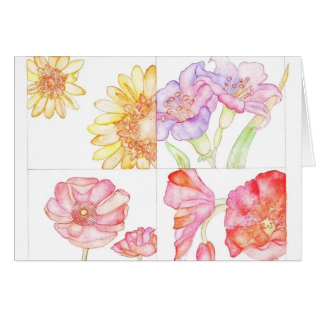 Cartão Flower power (Frente Horizontal)