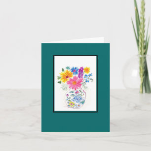 Cartão flower watercolor blank note card