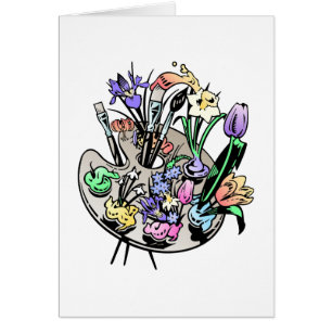 Cartão FLowers e Paleta de Artistas