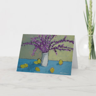 Cartão Flowers in Vase Greeting Card . Flowers & Lemons