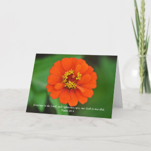 Cartão Flowers of Faith Orange Zinnia Note Card