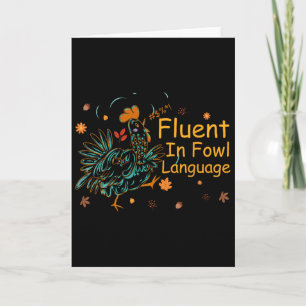 Cartão Fluente Em Linguagem Fowl Novidade Divertida Galin