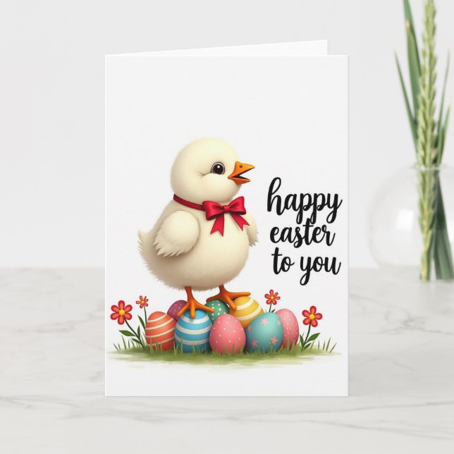 Cartão Fluffy Fowl Polka Dot Egg Card (Frente)