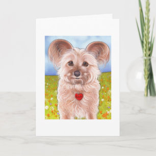 Cartão Fluffy puppy greeting card.