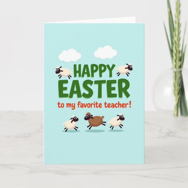Cartão Fluffy Sheep Easter Card (Frente)