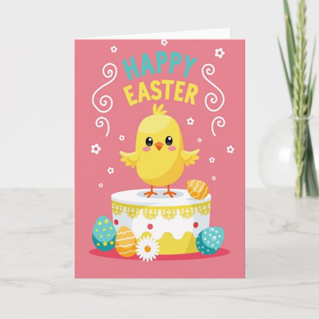 Cartão Fluffy Spring Cake Faux Gold Foil Card (Frente)