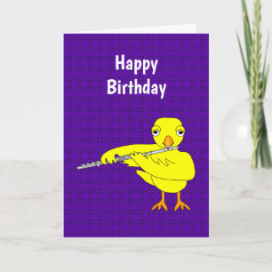 Cartão Flute Chick Birthday