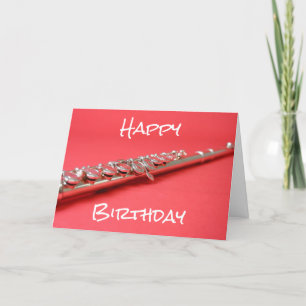 Cartão Flute classical music instrument birthday