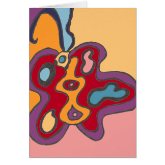 Cartão Flutterfly vermelha