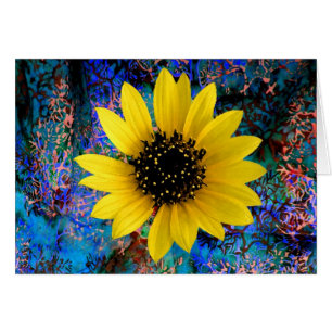Cartão Flutuador do girassol