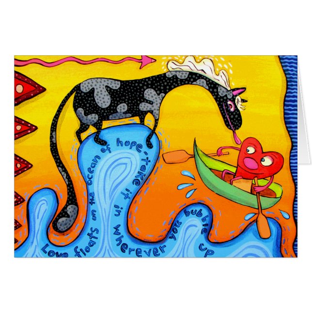 Cartão Flutuadores do amor (Frente Horizontal)